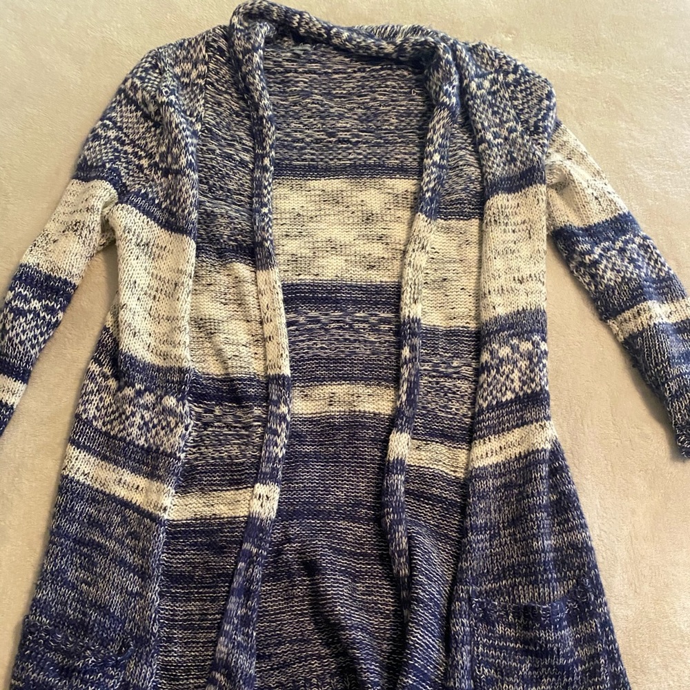Blue & cream sweater